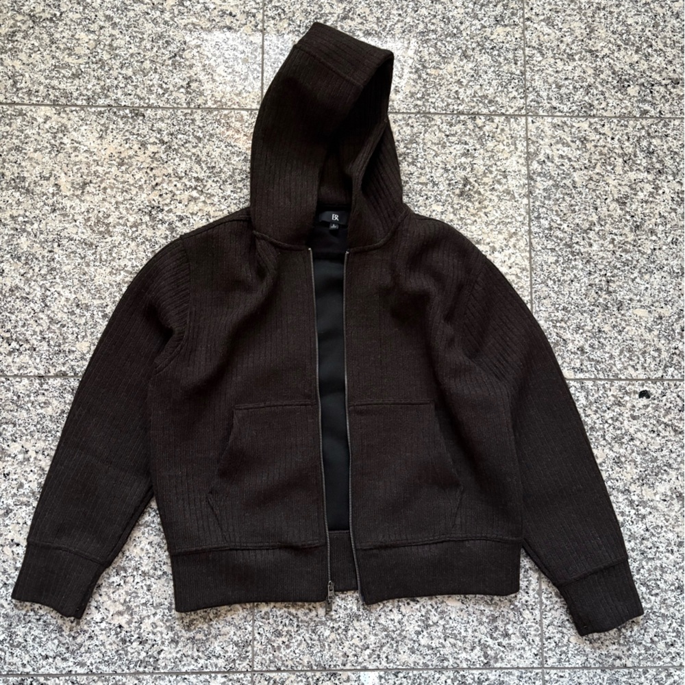 Banana Republic Chocolate Brown Knit Sweater zip up